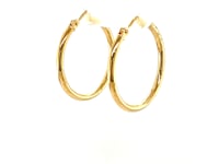 Medium Fine Hoop Earrings 14k Gold