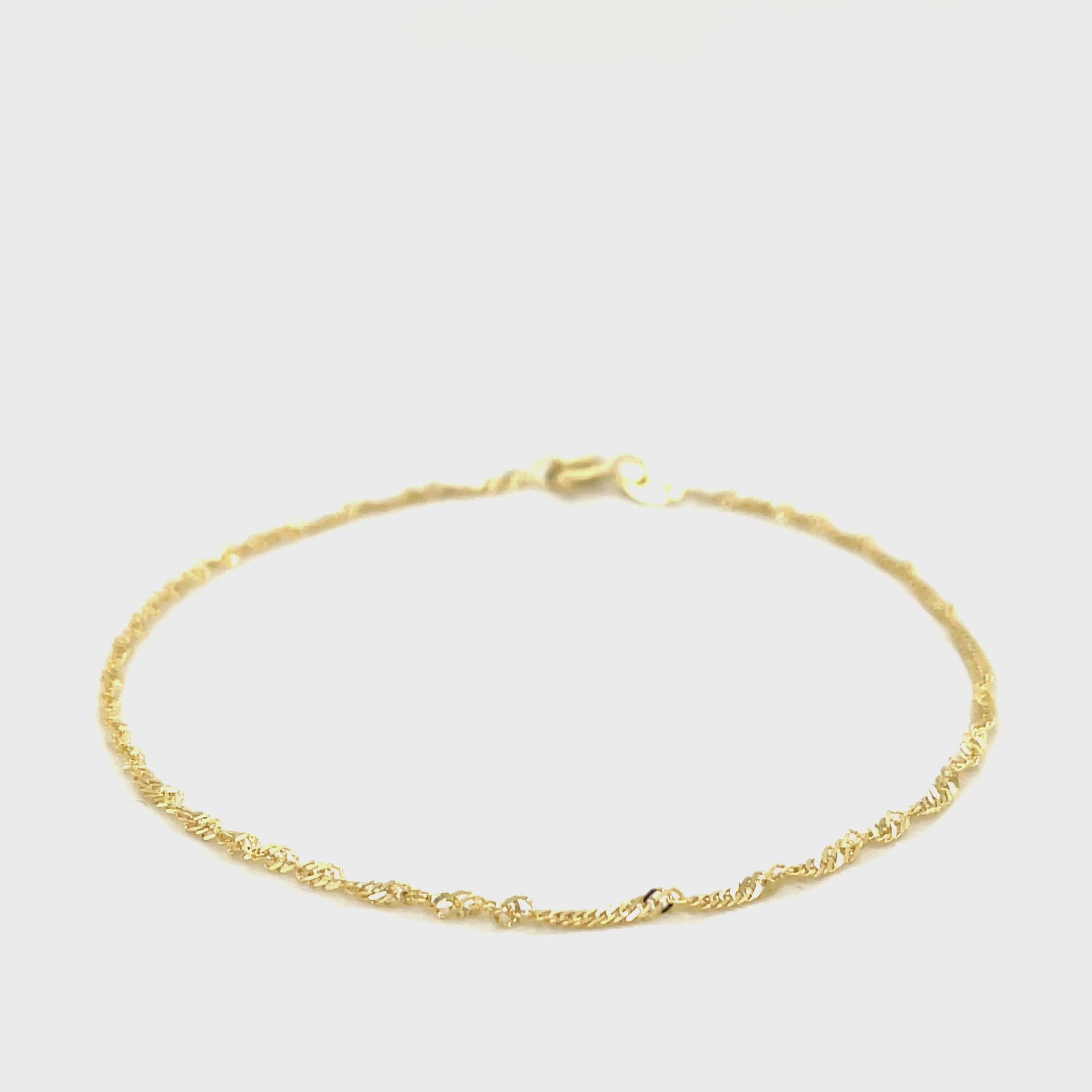 Singapore Chain Anklet 14k Gold