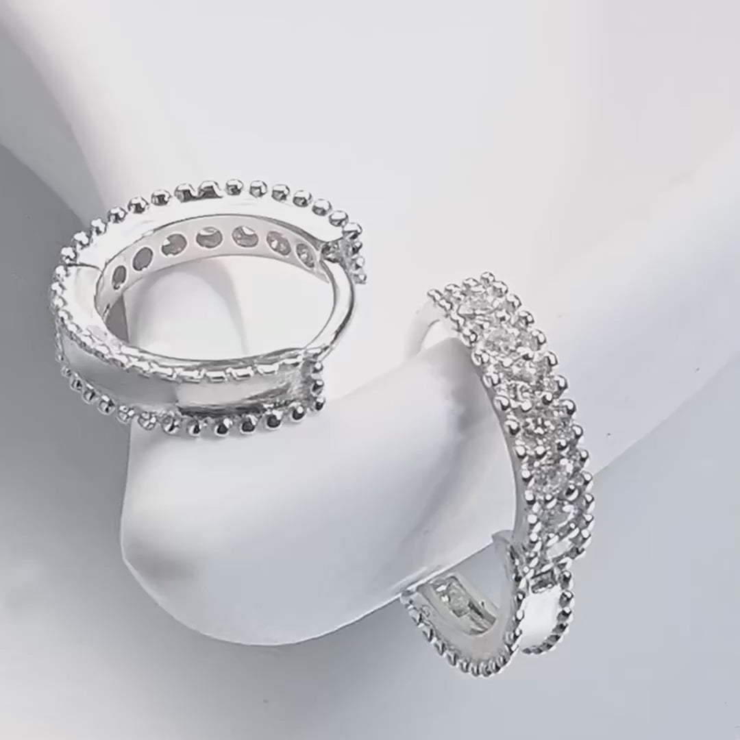 "Kirsten" Moissanite Huggie Hoop Earrings